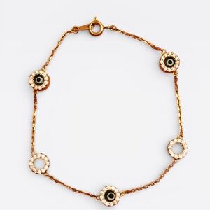 Rose Gold over Sterling Silver Evil Eye / CZ Bracelet